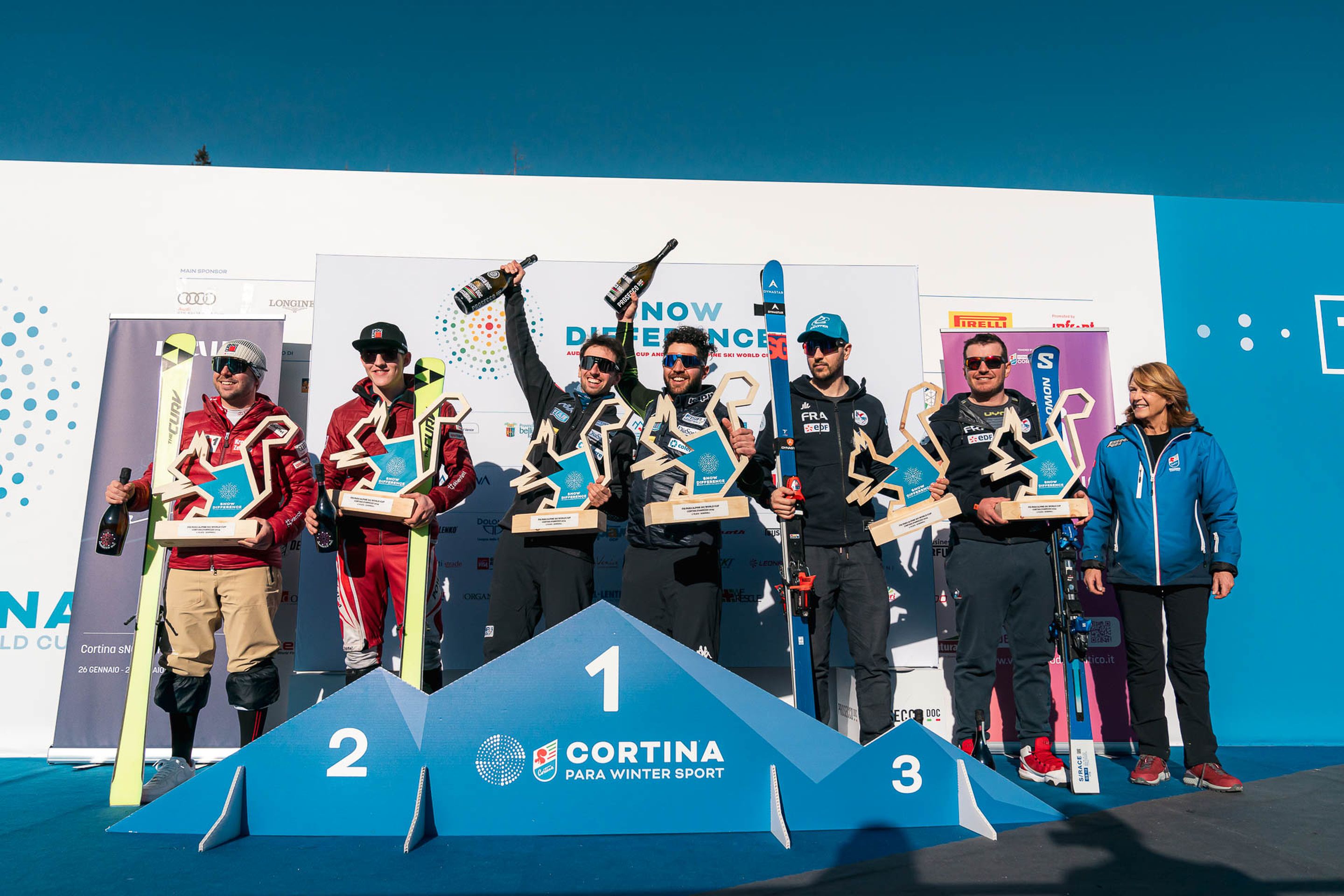 Men Vision Impaired podium downhill © Mattia Rizzi