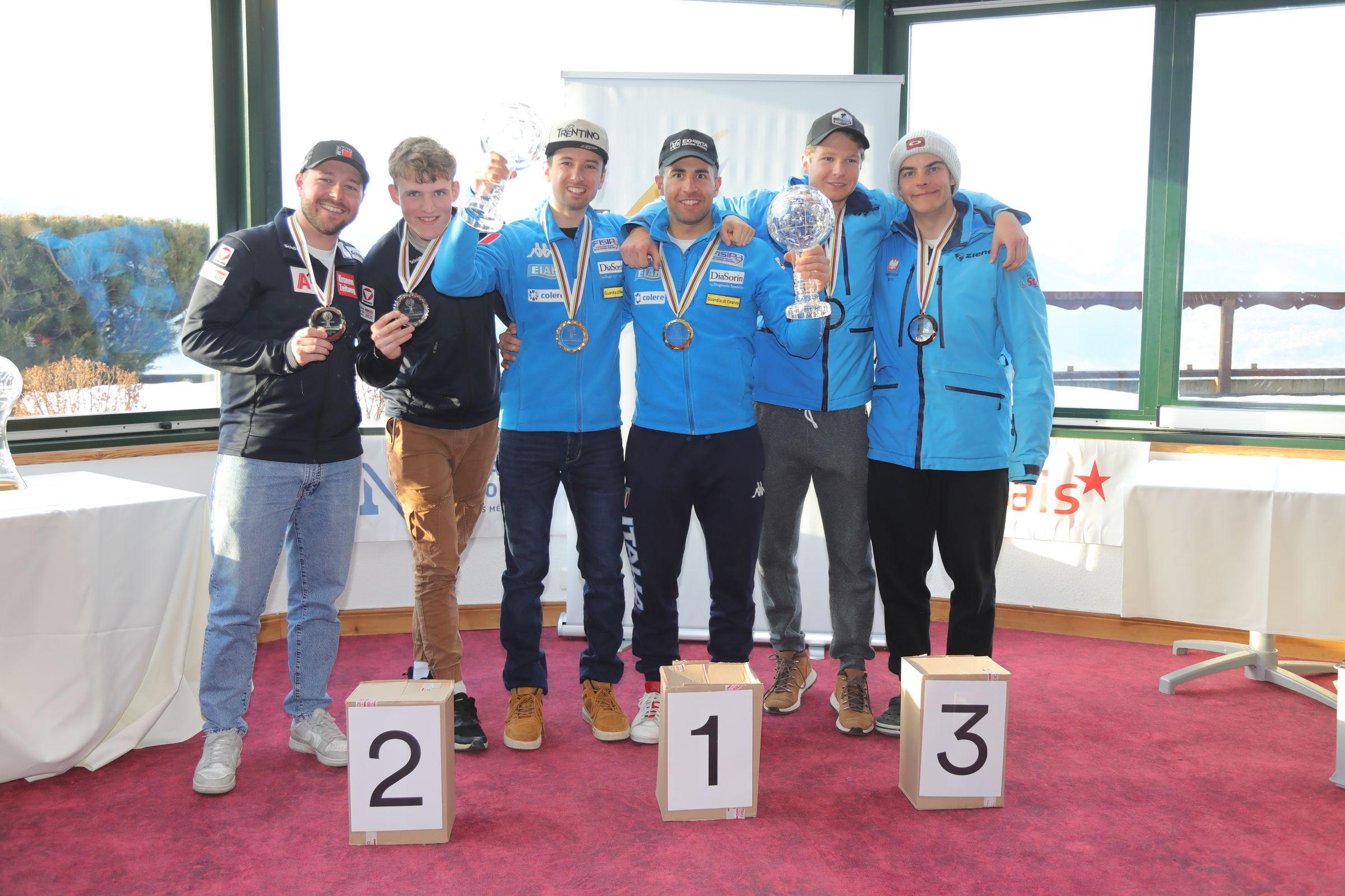 Nico Haberl and Johannes Aigner (AUT), Giacomo Bertagnolli and Andrea Ravelli (ITA), and Michal Golas and Kacper Walas (POL)