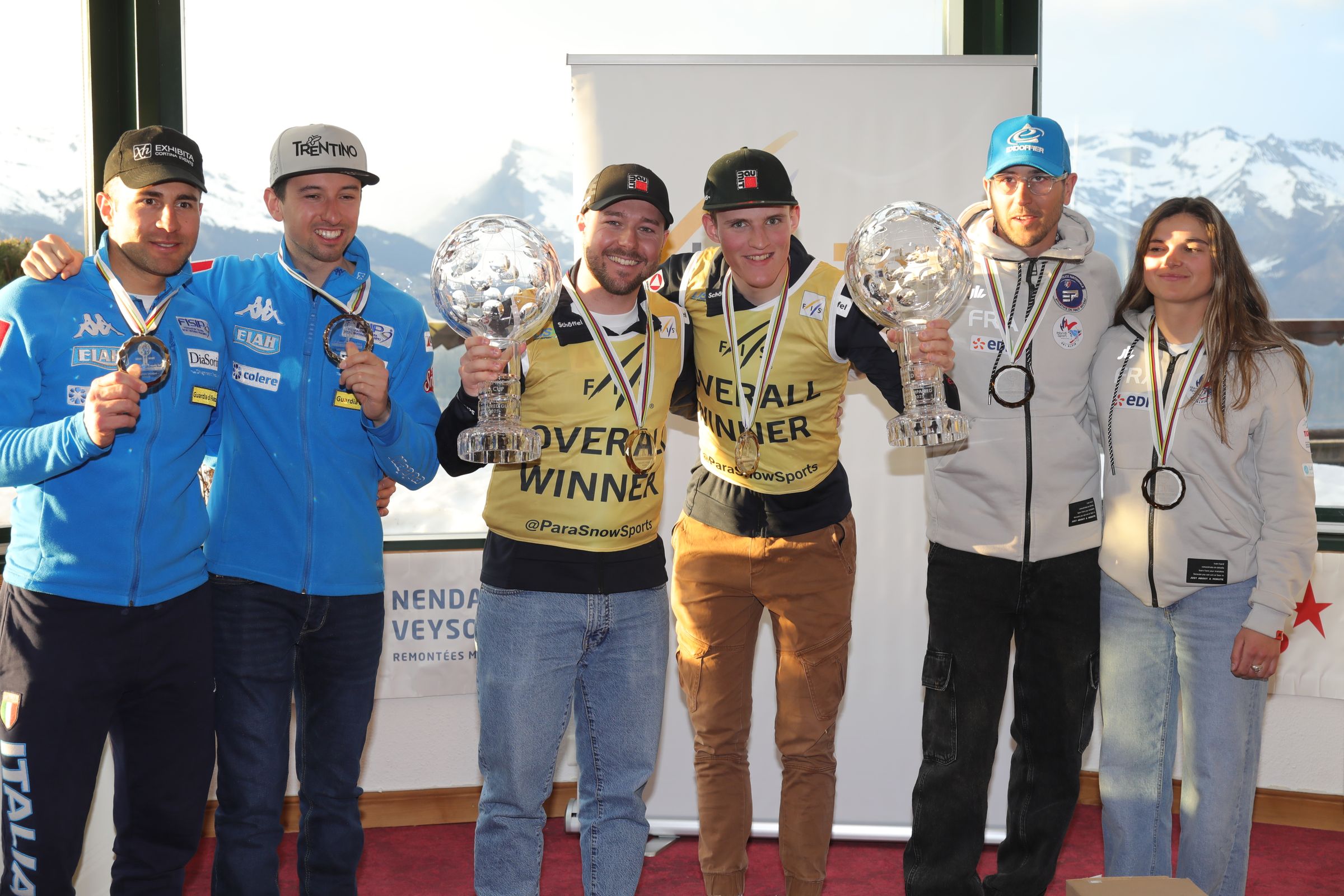 Andrea Ravelli and Giacomo Bertagnolli (ITA), Nico Haberl and Johannes Aigner (AUT), Hyacinthe Deleplace and Perrine Clair (FRA)