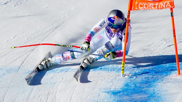 CORTINA D'AMPEZZO, ITALY - JANUARY 20: Lindsey Vonn of USA competes during the Audi FIS Alpine Ski World Cup Women's Downhill on January 20, 2018 in Cortina d'Ampezzo, Italy. (Photo by Christophe Pallot/Agence Zoom)