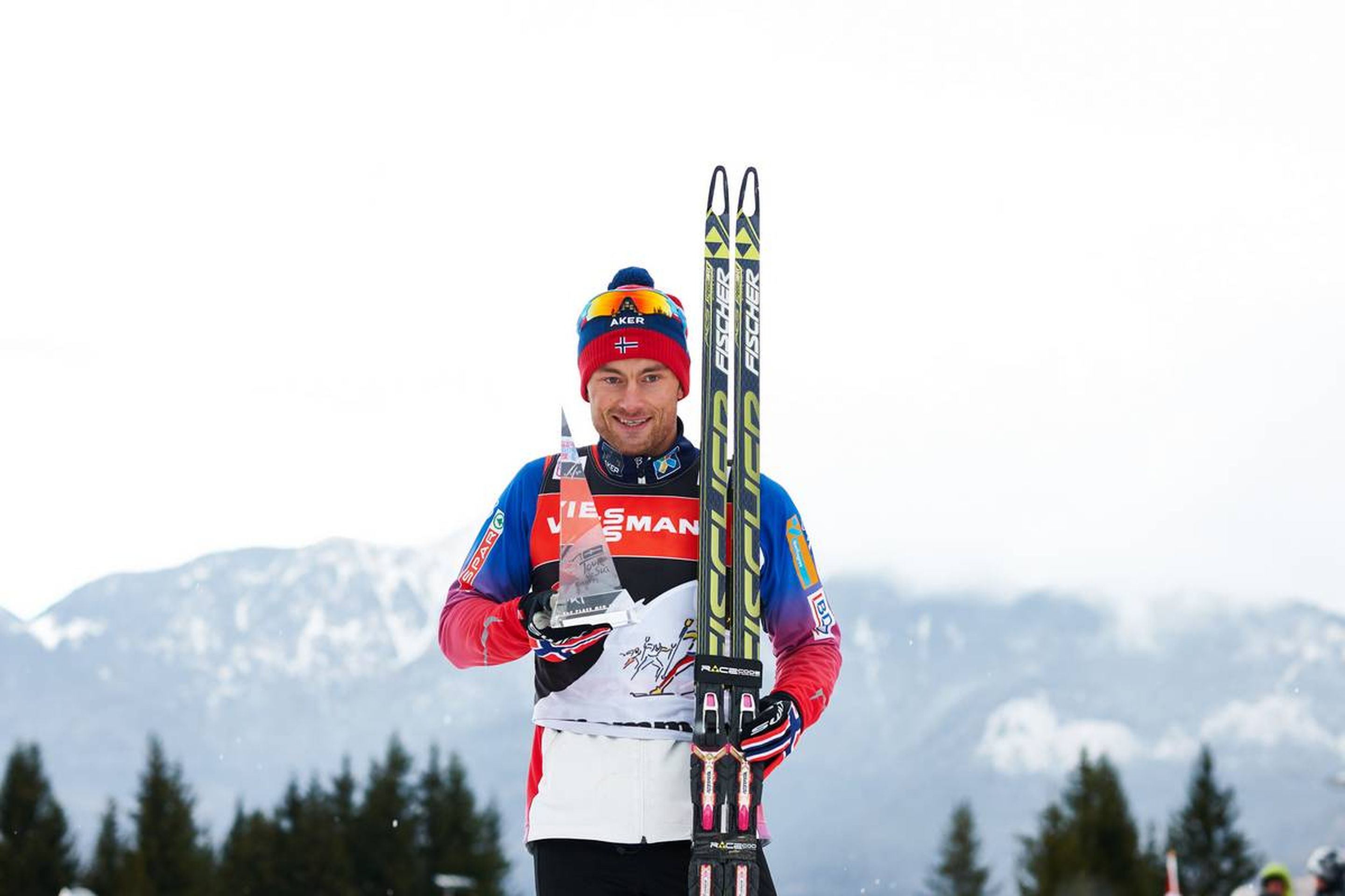 Petter Northug after winning Tour de Ski's final climb in Val di Fiemme, Italy, in 2015 © NordicFocus