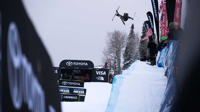 Mike Riddle competing at the World Cup event in Snowmass (USA).
