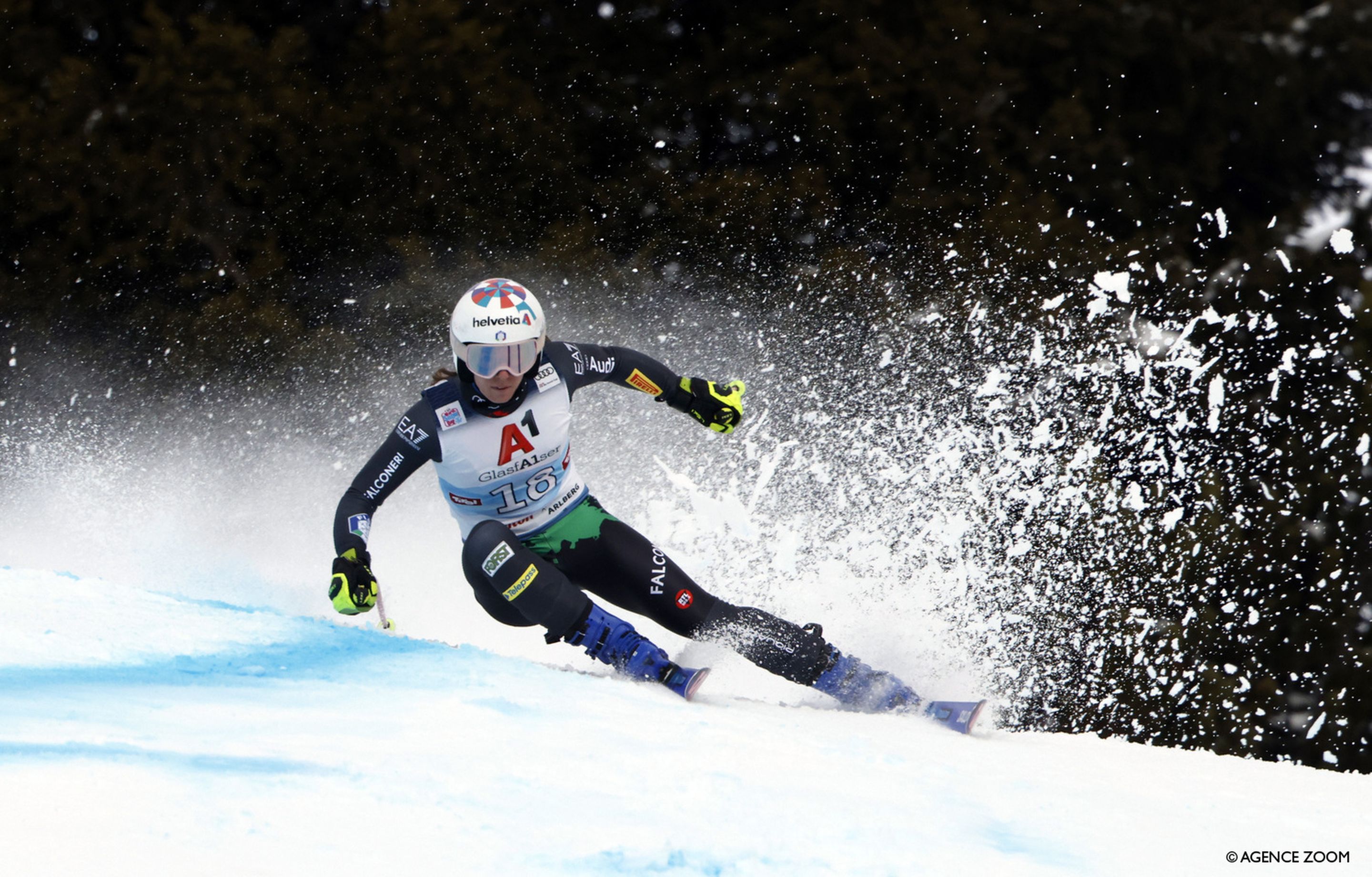 Marta Bassino skied into third place with bib No. 18 (Agence Zoom)