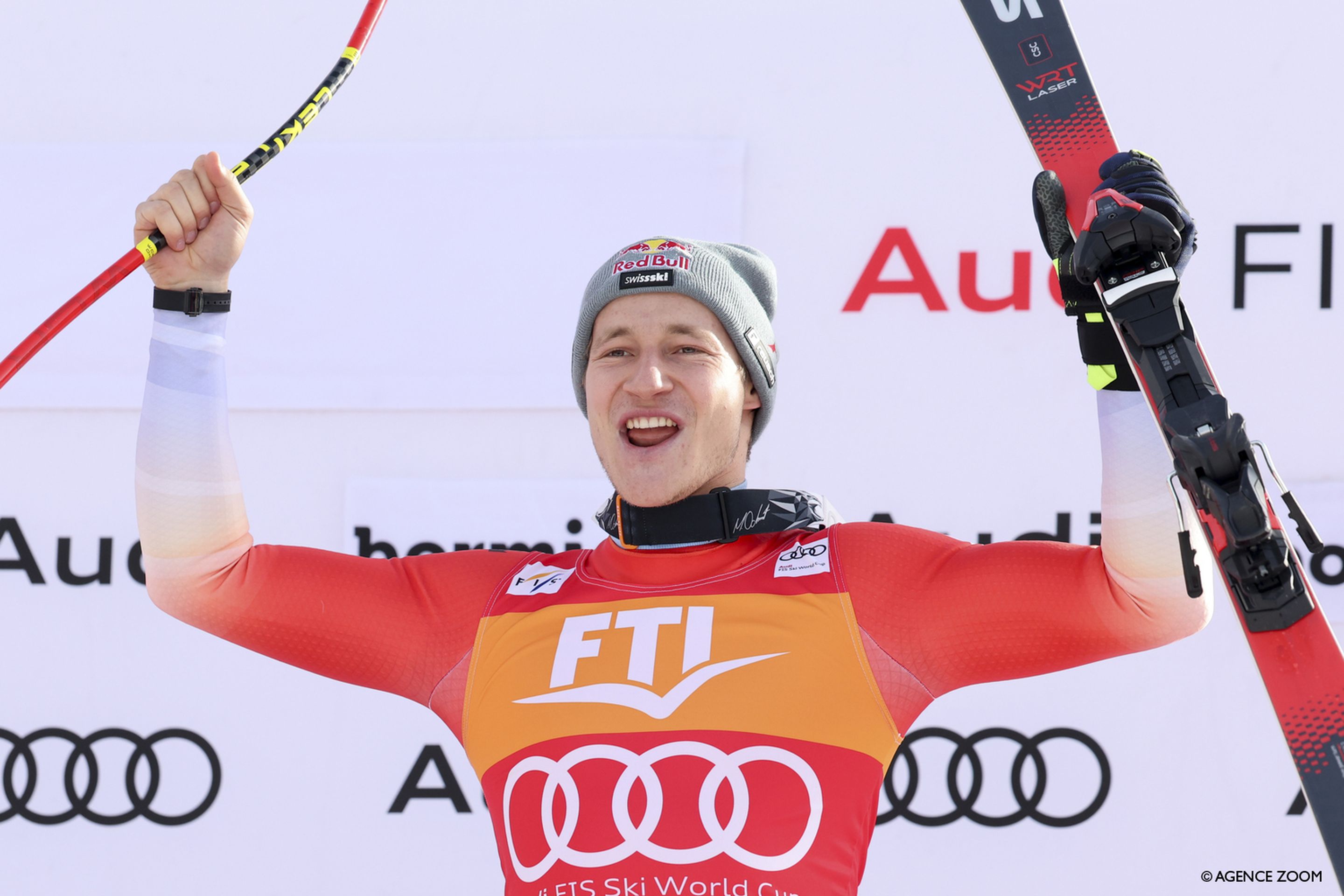 Odermatt is triumphant after winning the Bormio super-G in late December (Agence Zoom)