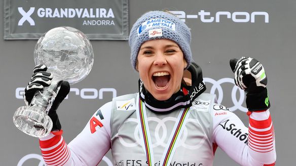 Schmidhofer wins first-ever crystal globe as Puchner takes Finals downhill win