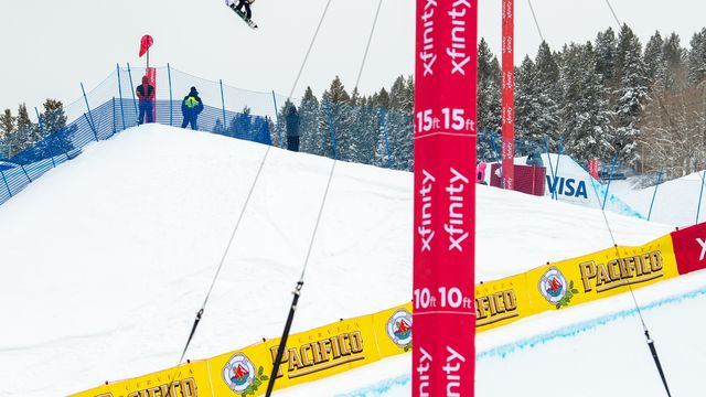 Anna Gasser (AUT) on her way to top spot in women's big air qualifications © Mark Clavin