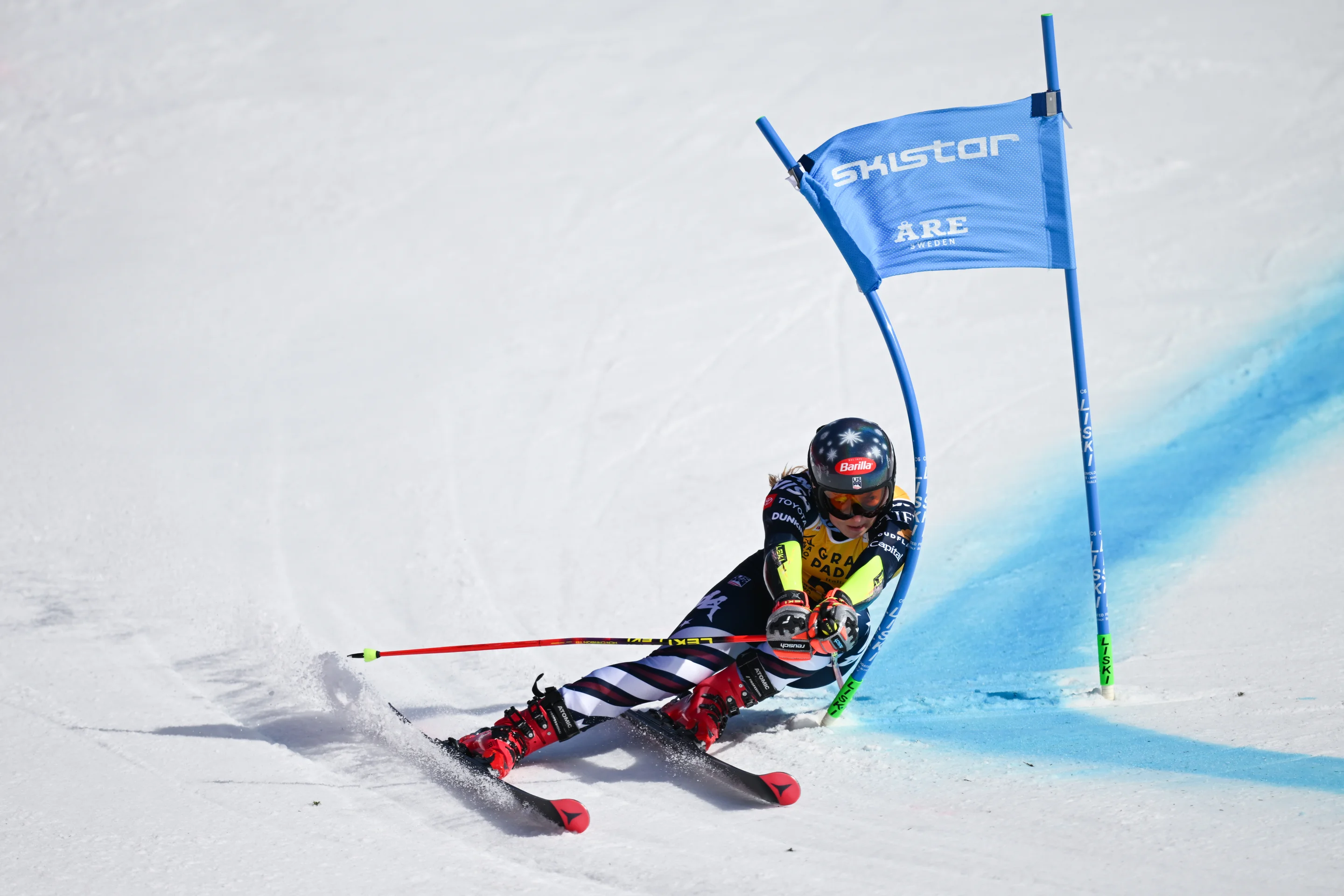 Mikaela Shiffrin (USA/Atomic) in action during the Are Giant Slalom in March. ©FIS/ActionPress/Jonathan Nackstrand