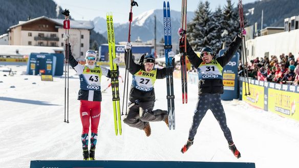 Diggins takes energy from fans 'going nuts' to win Davos distance race