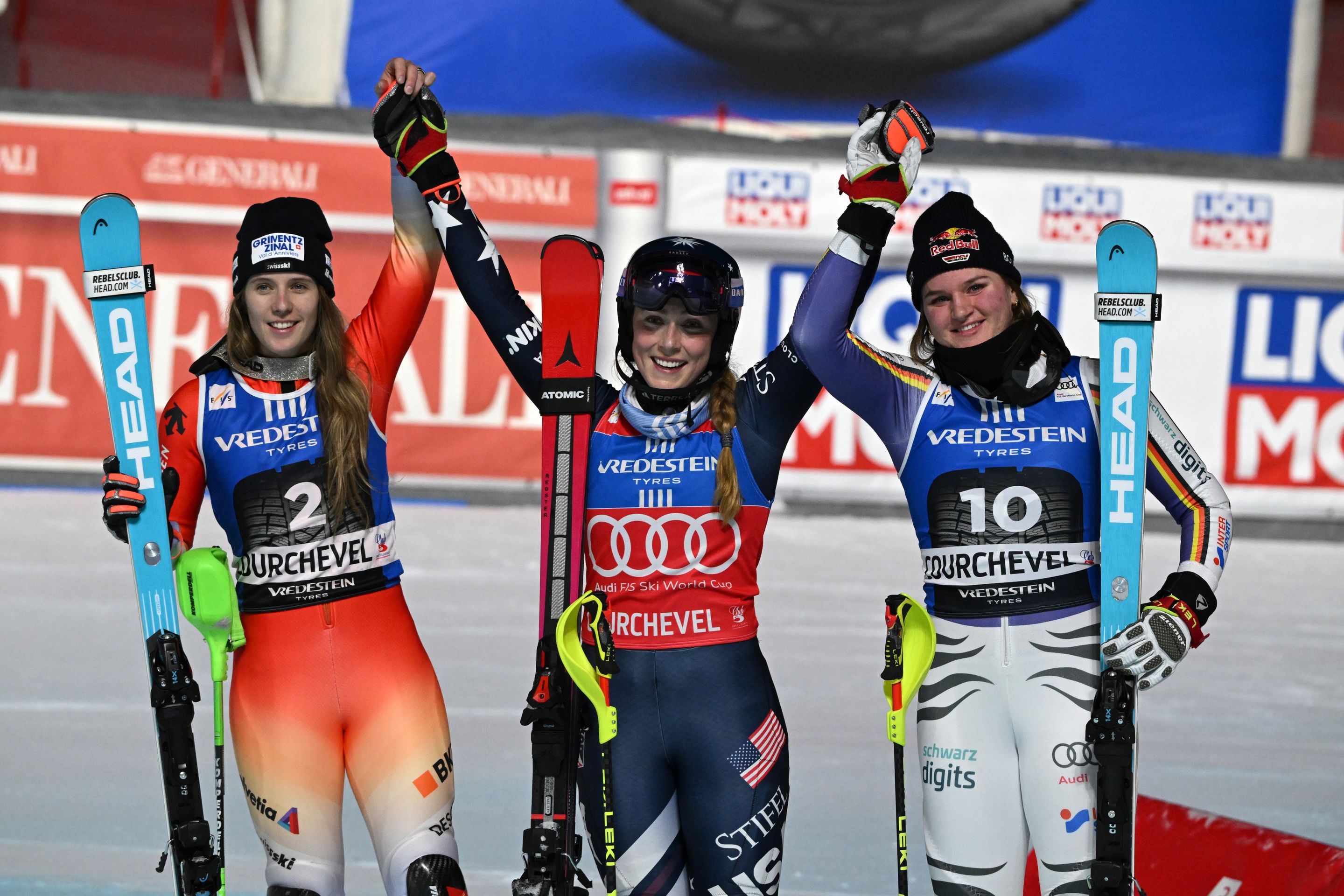 Courchevel podium women slalom 2025