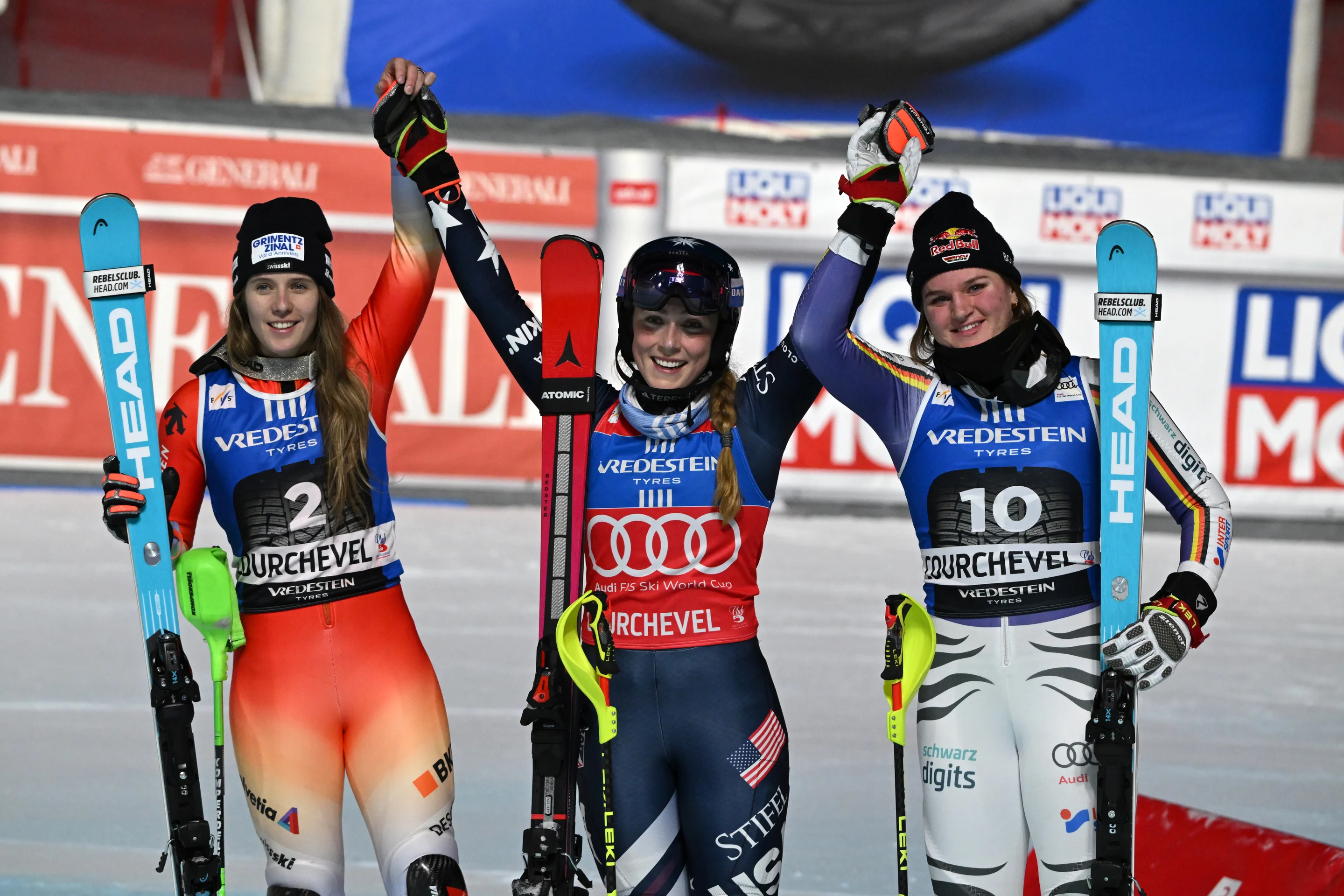 Courchevel podium women slalom 2025