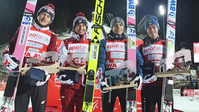 Dawid Kubacki, Kamil Stoch, Jakub Wolny, Piotr Zyla