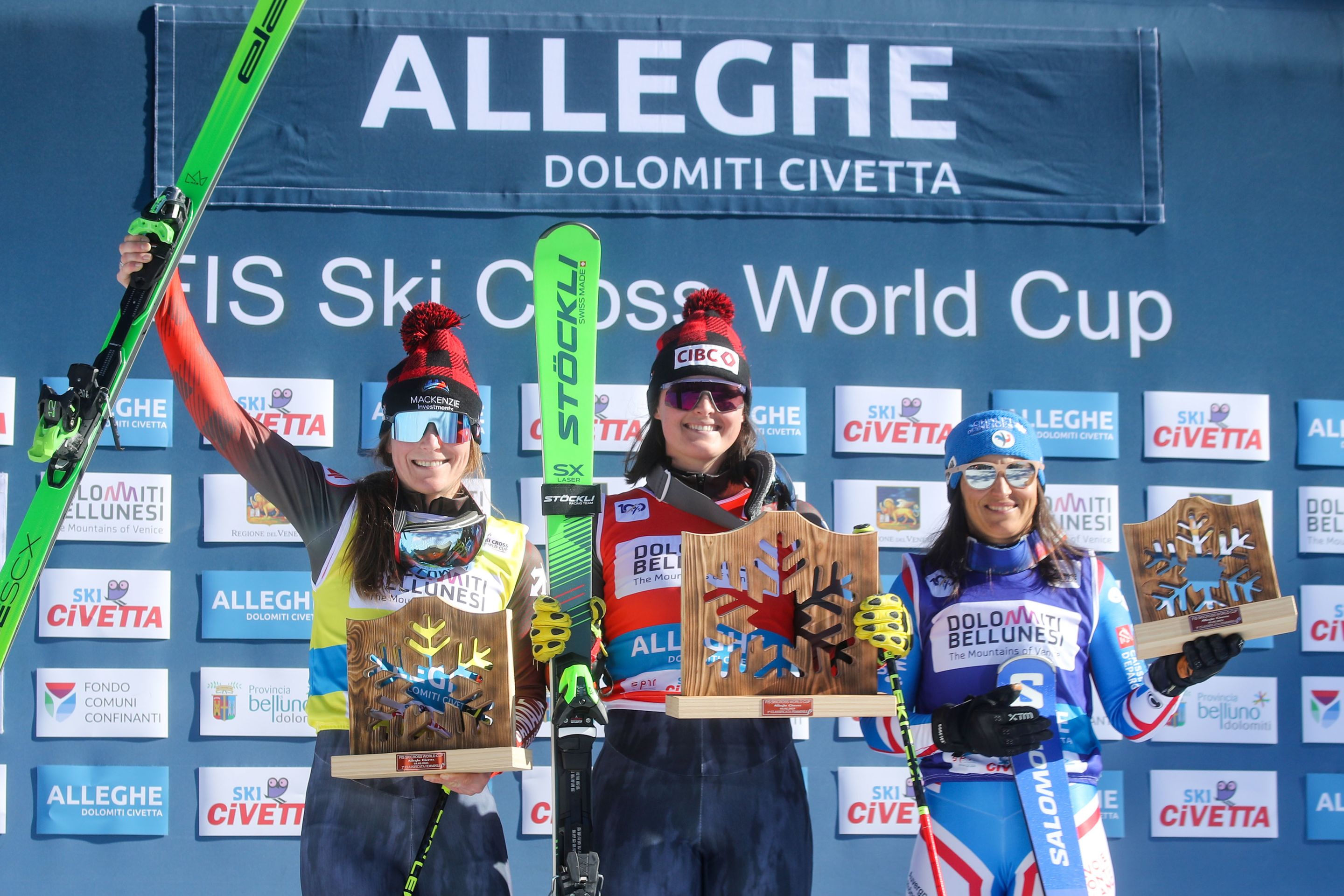 Brittany Phelan, Marielle Thompson and Marielle Berger Sabbatel (GEPA)