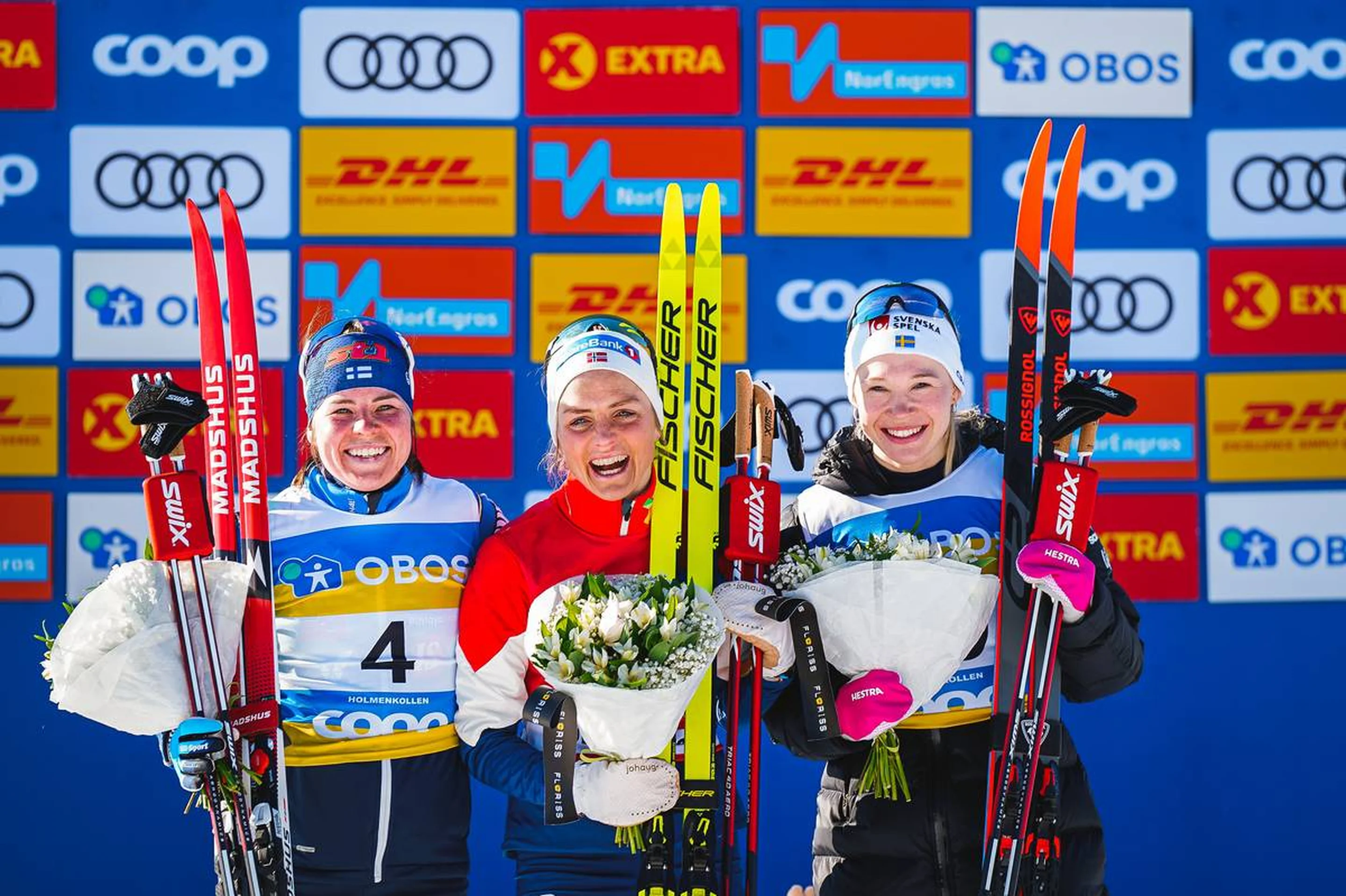 05.03.2022, Oslo, Norway (NOR):Krista Parmakoski (FIN), Therese Johaug (NOR), Jonna Sundling (SWE), (l-r) - FIS world cup cross-country, mass women, Oslo (NOR). www.nordicfocus.com. © Thibaut/NordicFocus. Every downloaded picture is fee-liable.