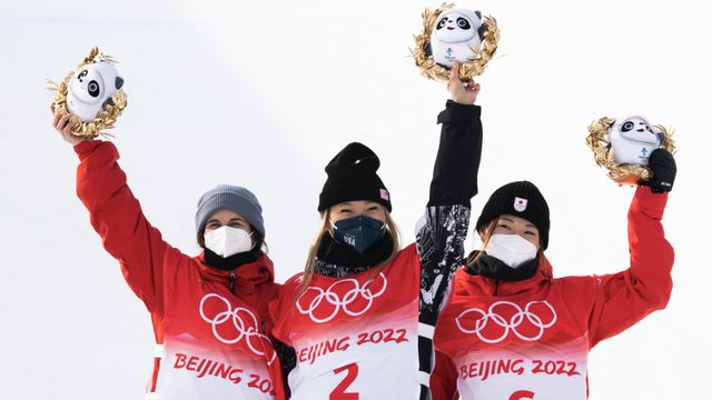 Queralt Castellet (ESP), Chloe Kim (USA) and Sena Tomita (JPN) © @mikedawsy/US Ski & Snowboard Team