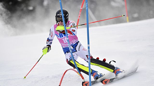 WENGEN, SWITZERLAND - JANUARY 20 : Clement Noel of France in action during the Audi FIS Alpine Ski World Cup Men's Slalom on January 20, 2019 in Wengen Switzerland. (Photo by Alain Grosclaude/Agence Zoom)