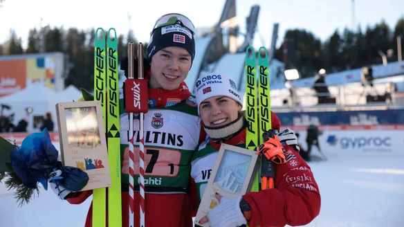 Norway’s Oftebro and Hagen overcome early hiccup to win Mixed Team in Lahti