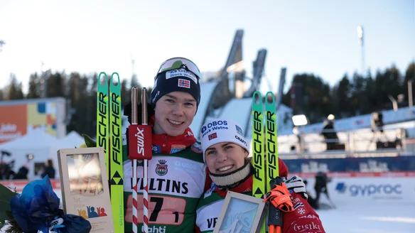 Norway’s Oftebro and Hagen overcome early hiccup to win Mixed Team in Lahti