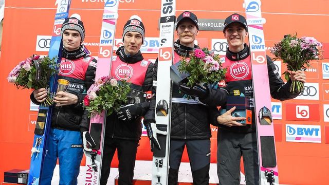 Marius Lindvik, Johann Andre Forfang, Robert Johansson, Daniel Andre Tande