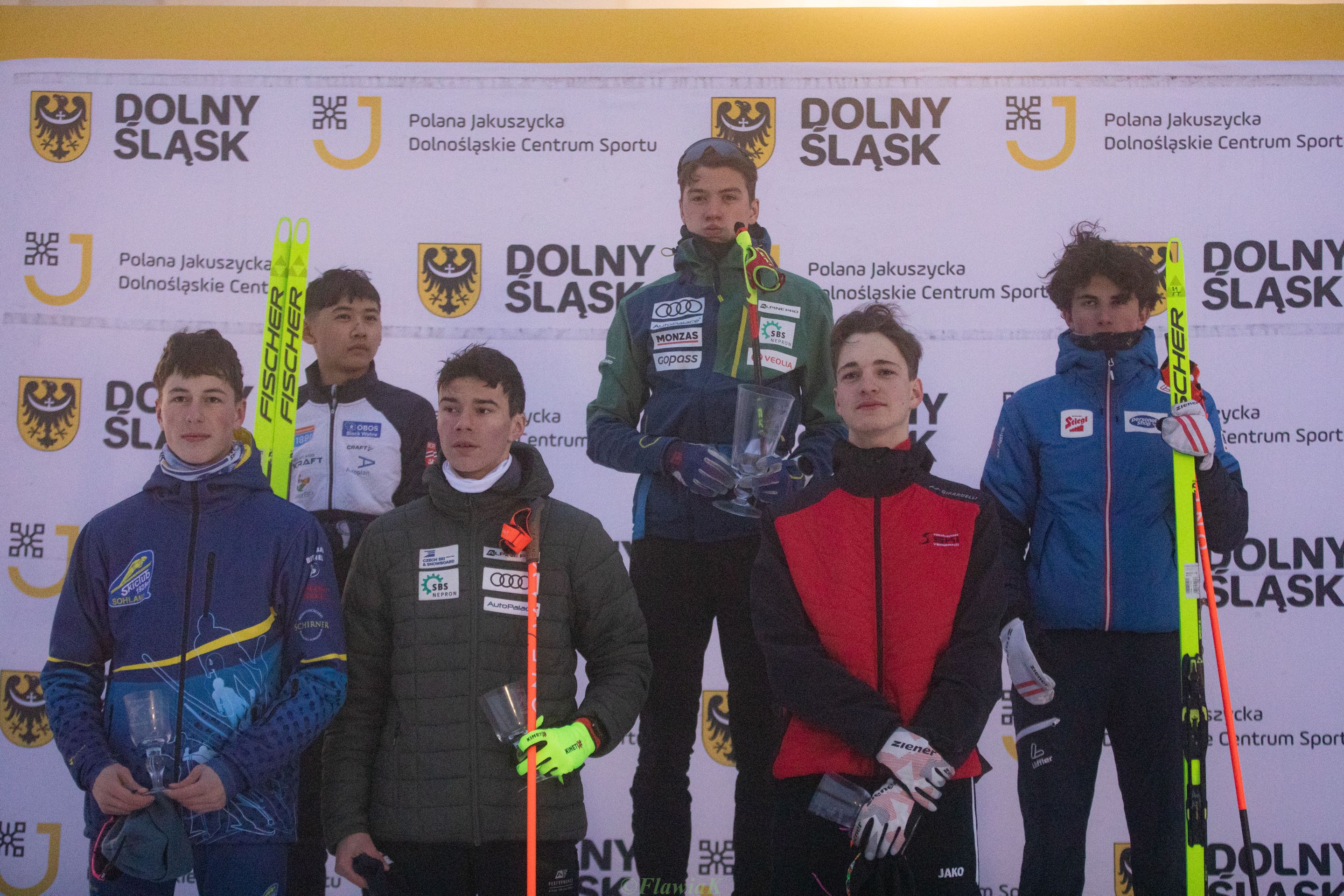 The Boys II podium with winner Lukas Dolezal (CZE) (c) Flawia Krawczyk