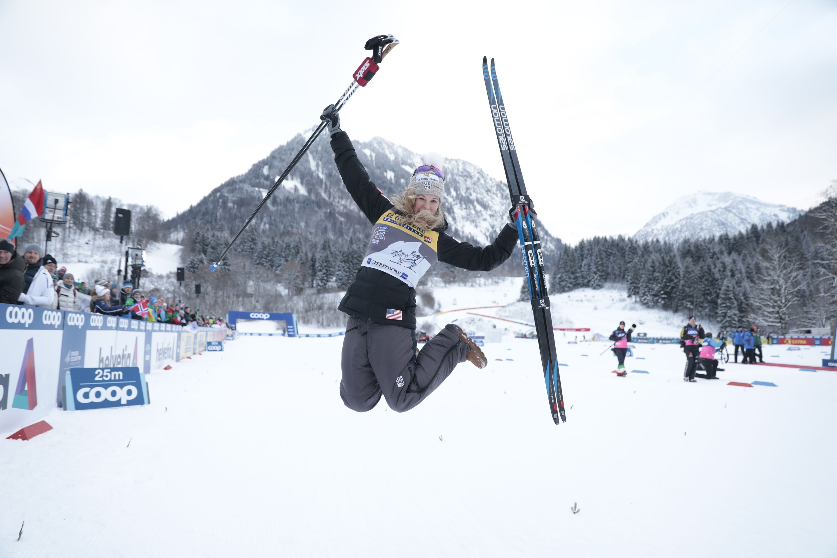 A happy Jessica Diggins, picture by Nordic Focus