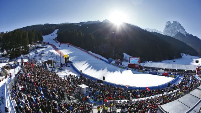 GARMISCH-PARTENKIRCHEN, GERMANY - JANUARY 27: A general view during the Audi FIS Alpine Ski World Cup Men's Downhill on January 27, 2018 in Garmisch-Partenkirchen, Germany. (Photo by Alexis Boichard/Agence Zoom)