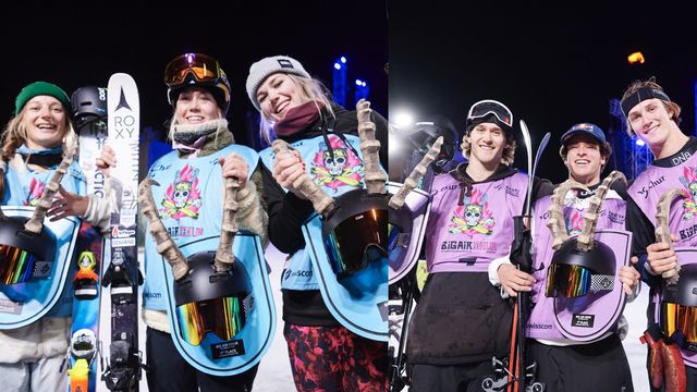 The women's and men's podiums from the Big Air Chur © Laemmerhirt/BIG AIR CHUR