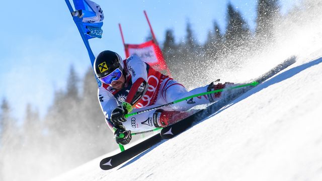 ADELBODEN, SWITZERLAND - JANUARY 06: Marcel Hirscher of Austria competes during the Audi FIS Alpine Ski World Cup Men's Giant Slalom on January 6, 2018 in Adelboden, Switzerland. (Photo by Alain Grosclaude/Agence Zoom)