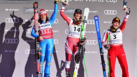 Brignone and Huetter share the Super G victory