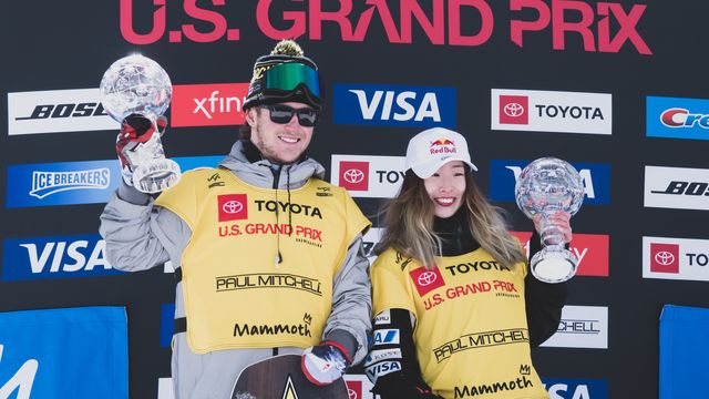 Christ Corning and Miyabi Onitsuka © Kielpinski/FIS Snowboard