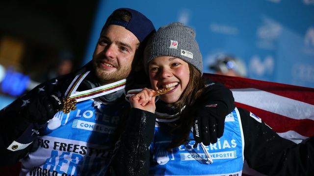 SIERRA NEVADA, SPAIN Ð MARCH 10: Jonathon Lillis of USA wins the gold medal, Ashley Caldwell of USA wins the gold medal during the FIS Freestyle Ski & Snowboard World Championships Aerials on March 10, 2017 in Sierra Nevada, Spain (Photo by Laurent Salino/Agence Zoom)