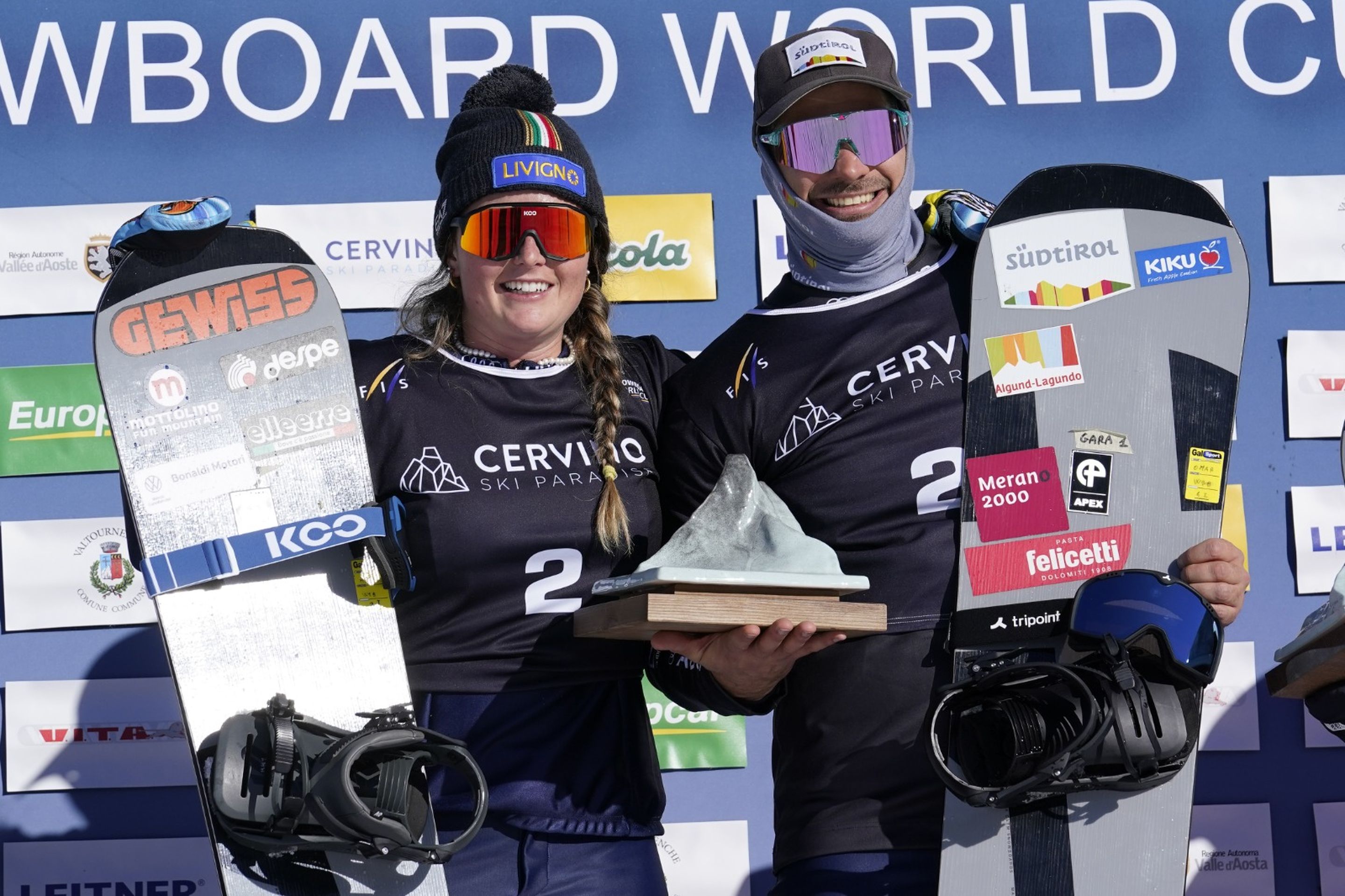 Moioli and Visintin celebrate first place / Photo by: PENTAPHOTO