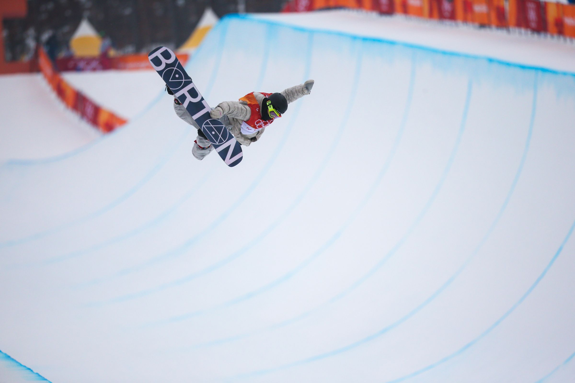 PYEONGCHANG-GUN, SOUTH KOREA - FEBRUARY 14: Jake Pates of USA competes during the Snowboarding Men's Halfpipe Finals at Pheonix Snow Park on February 14, 2018 in Pyeongchang-gun, South Korea. (Photo by Laurent Salino/Agence Zoom)