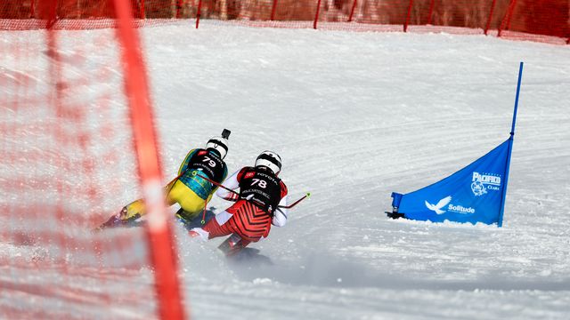 Ski cross action from the first training session at Solitude Mountain Resort