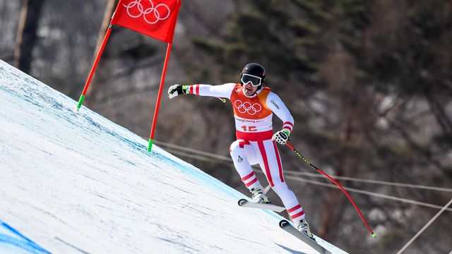 PYEONGCHANG-GUN, SOUTH KOREA - FEBRUARY 16: Matthias Mayer of Austria competes during the Alpine Skiing Men's Super-G at Jeongseon Alpine Centre on February 16, 2018 in Pyeongchang-gun, South Korea. (Photo by Alain Grosclaude/Agence Zoom)