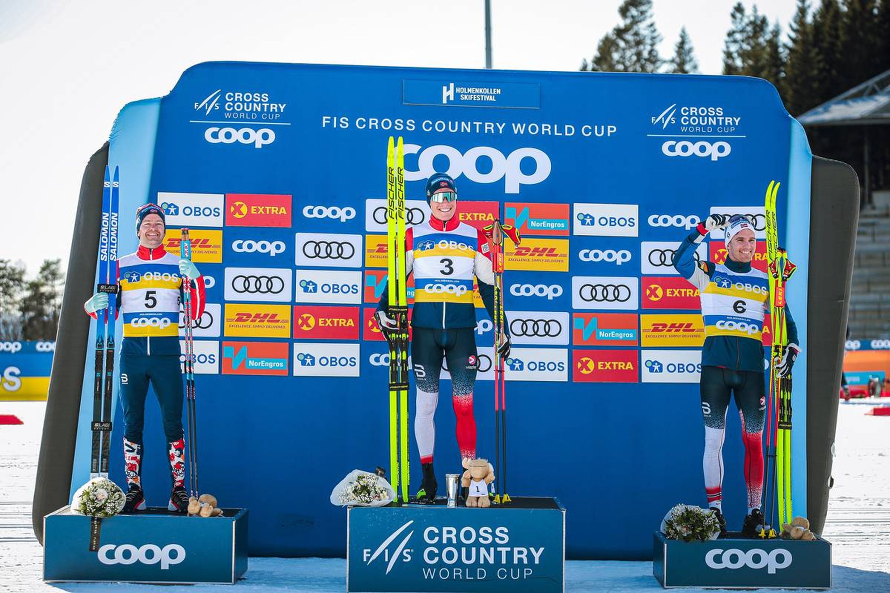06.03.2022, Oslo, Norway (NOR):
Sjur Roethe (NOR), Martin Loewstroem Nyenget (NOR), Didrik Toenseth (NOR), (l-r), (l-r) - FIS world cup cross-country, mass men, Oslo (NOR). www.nordicfocus.com. © Modica/NordicFocus. Every downloaded picture is fee-liable.
