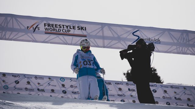 Yulia Galysheva (KAZ) ahead of her winning run in Shymbulak