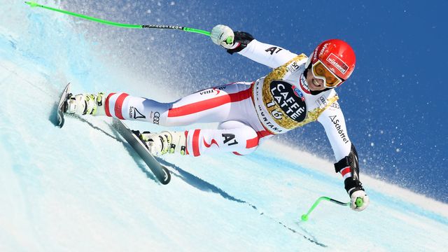 CRANS MONTANA, SWITZERLAND - FEBRUARY 25: Elisabeth Goergl of Austria competes during the Audi FIS Alpine Ski World Cup Women's Super-G on February 25, 2017 in Crans Montana, Switzerland (Photo by Alain Grosclaude/Agence Zoom)