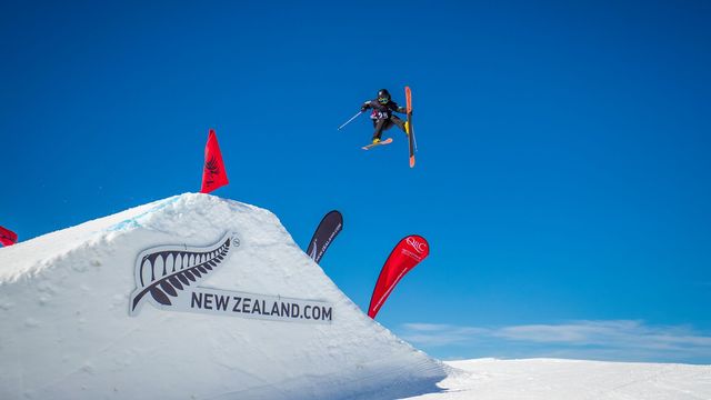 Sunday's slopestyle action at the ANC competition in Cardrona © Winter Games NZ