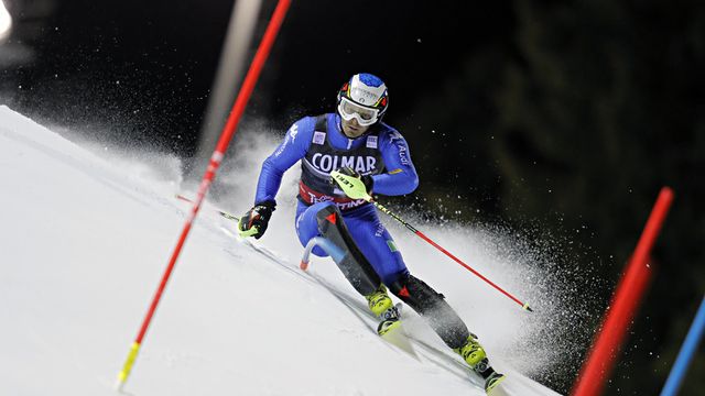 MADONNA DI CAMPIGLIO, ITALY - DECEMBER 22: Manfred Moelgg of Italy in action during the Audi FIS Alpine Ski World Cup Men's Slalom on December 22, 2017 in Madonna di Campiglio, Italy. (Photo by Stanko Gruden/Agence Zoom)