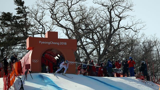 PYEONGCHANG-GUN, SOUTH KOREA - FEBRUARY 19: Lindsey Vonn of USA in action during the Alpine Skiing Women's Downhill Training at Jeongseon Alpine Centre on February 19, 2018 in Pyeongchang-gun, South Korea. (Photo by Christophe Pallot/Agence Zoom)