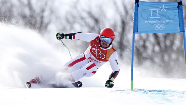 PYEONGCHANG-GUN, SOUTH KOREA - FEBRUARY 18: Marcel Hirscher of Austria in action during the Alpine Skiing Men's Giant Slalom at Yongpyong Alpine Centre on February 18, 2018 in Pyeongchang-gun, South Korea. (Photo by Alexis Boichard/Agence Zoom)