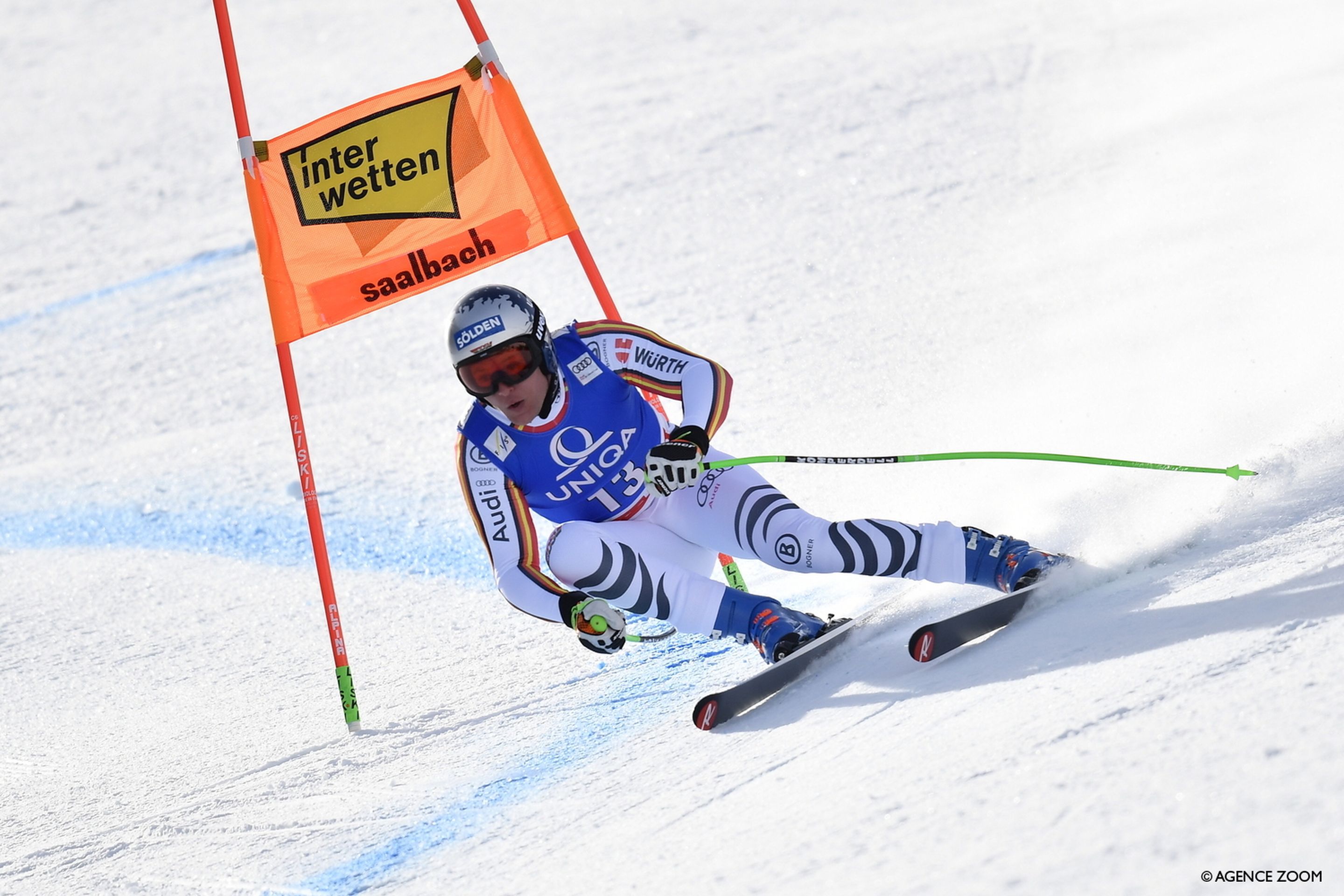 SAALBACH, AUSTRIA - FEBRUARY 13 : Thomas Dressen of Germany in action during the Audi FIS Alpine Ski World Cup Men's Downhill on February 13, 2020 in Saalbach Austria. (Photo by Alain Grosclaude/Agence Zoom)