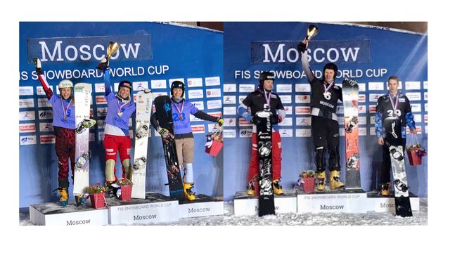 The men's and ladies' Moscow PSL podiums