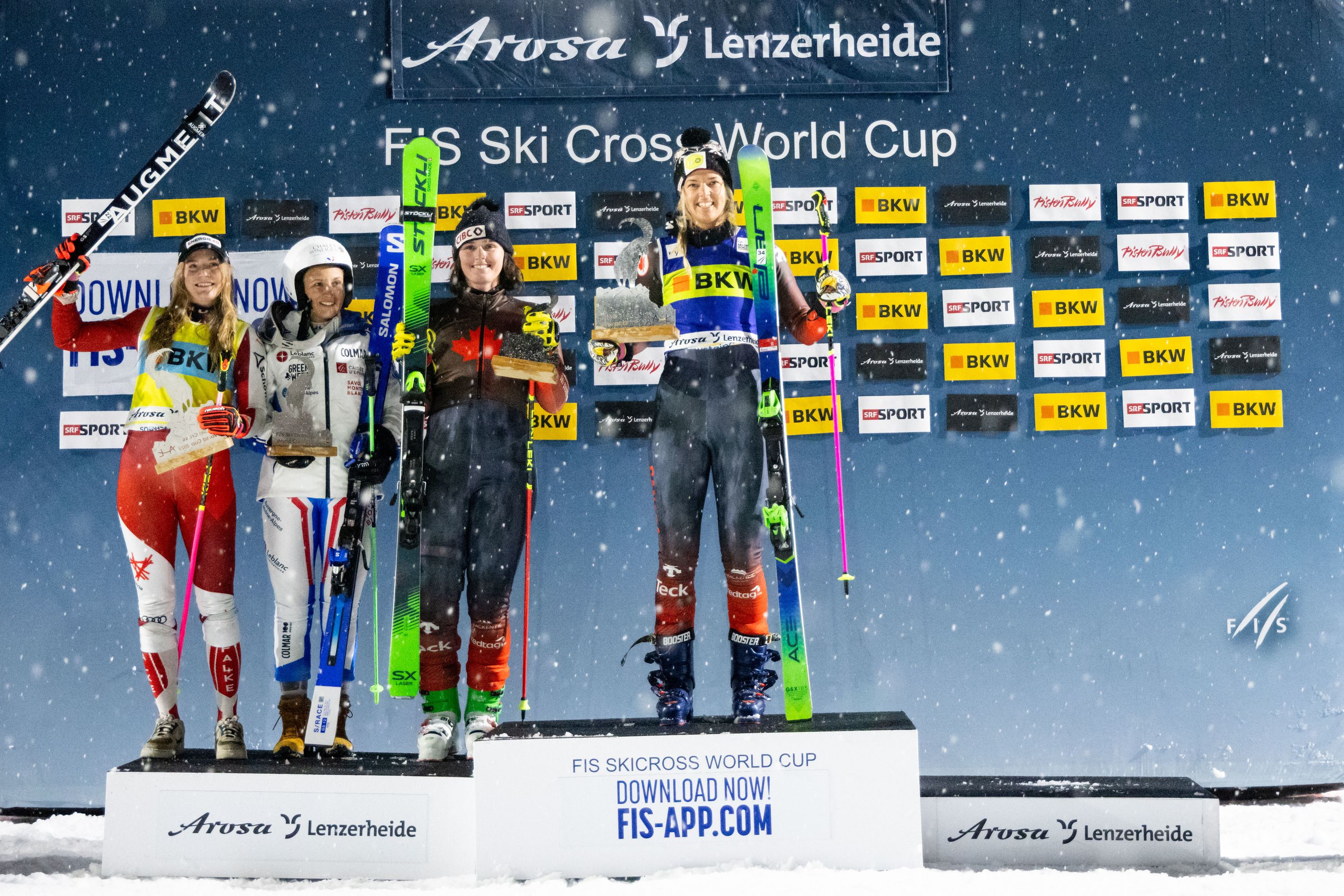 Second place was occupied by three athletes in the women's race at Arosa