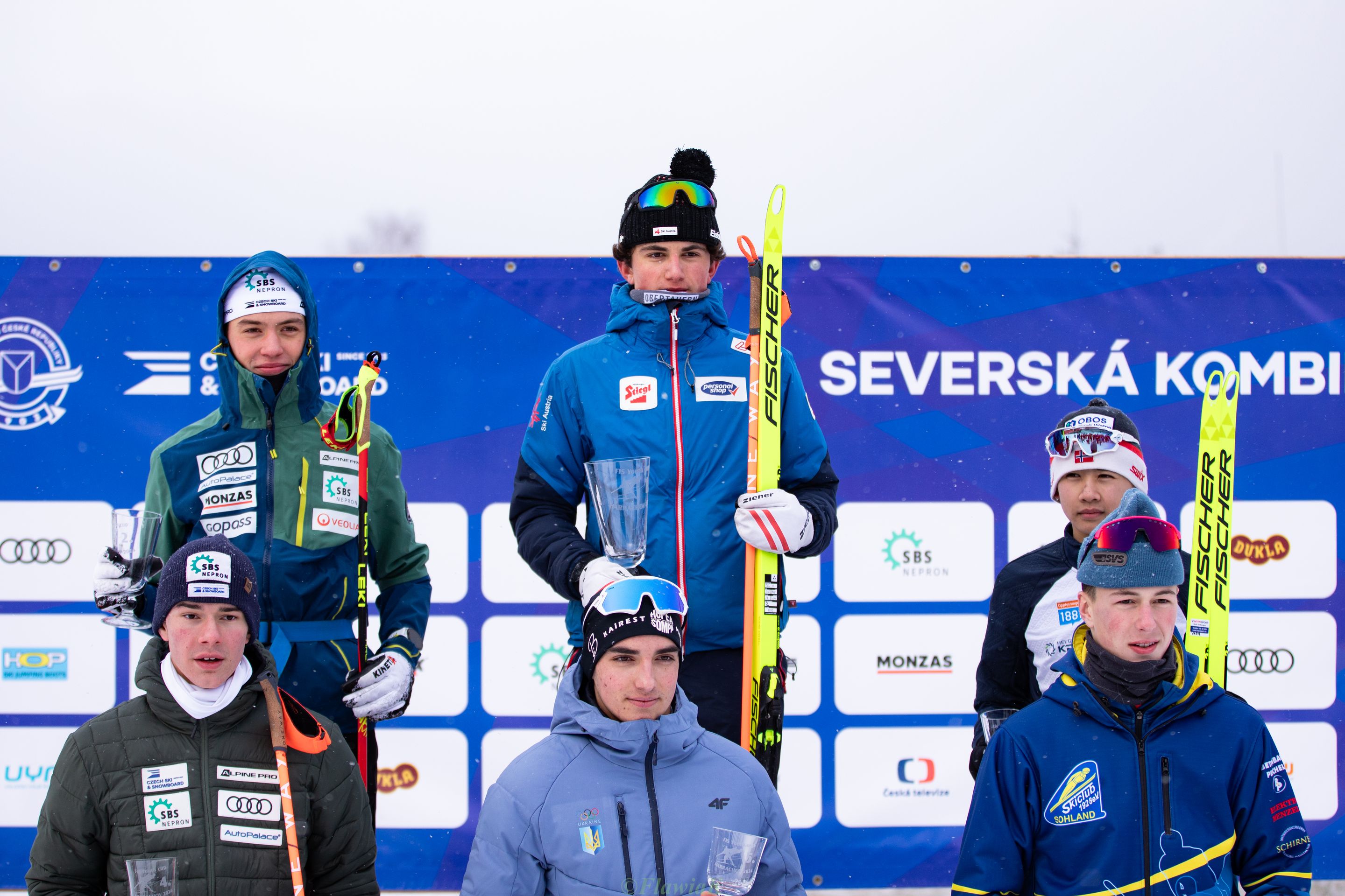 The Boys II podium with winner Lukas Muehlbacher (AUT) (c) Flawia Krawczyk