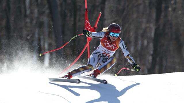 PYEONGCHANG-GUN, SOUTH KOREA - FEBRUARY 17: Ester Ledecka of Czech Republic wins the gold medal during the Alpine Skiing Women's Super-G at Jeongseon Alpine Centre on February 17, 2018 in Pyeongchang-gun, South Korea. (Photo by Christophe Pallot/Agence Zoom)