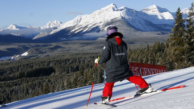 LAKE LOUISE, AB - DECEMBER 03: Tessa Worley of France inspects the course during the Audi FIS Alpine Ski World Cup Women's Super G on December 3, 2017 in Lake Louise, Canada. (Photo by Christophe Pallot/Agence Zoom)