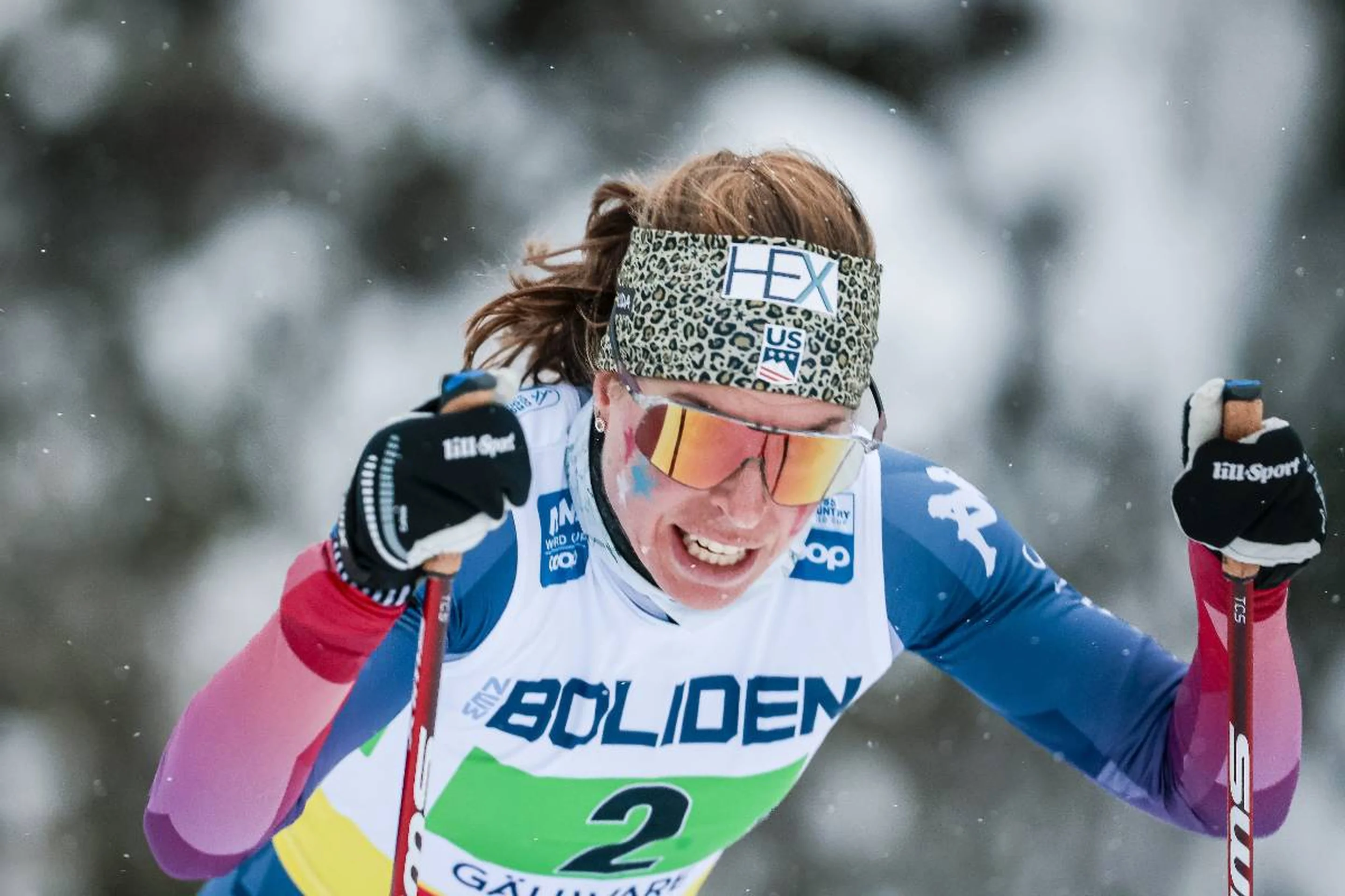 Rosie Brennan (USA) goes out hard in the second leg @ Nordic Focus
