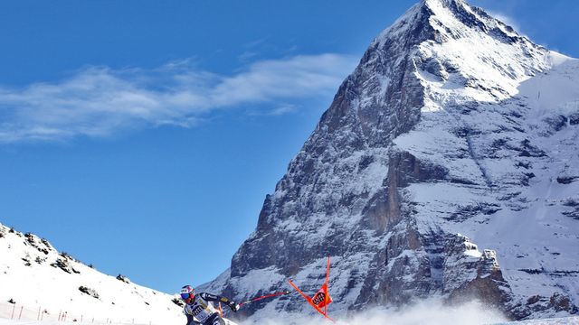 WENGEN, SWITZERLAND - JANUARY 11: Mattia Casse of Italy competes during the Audi FIS Alpine Ski World Cup Men's Downhill Training on January 11, 2017 in Wengen, Switzerland (Photo by Alexis Boichard/Agence Zoom)
