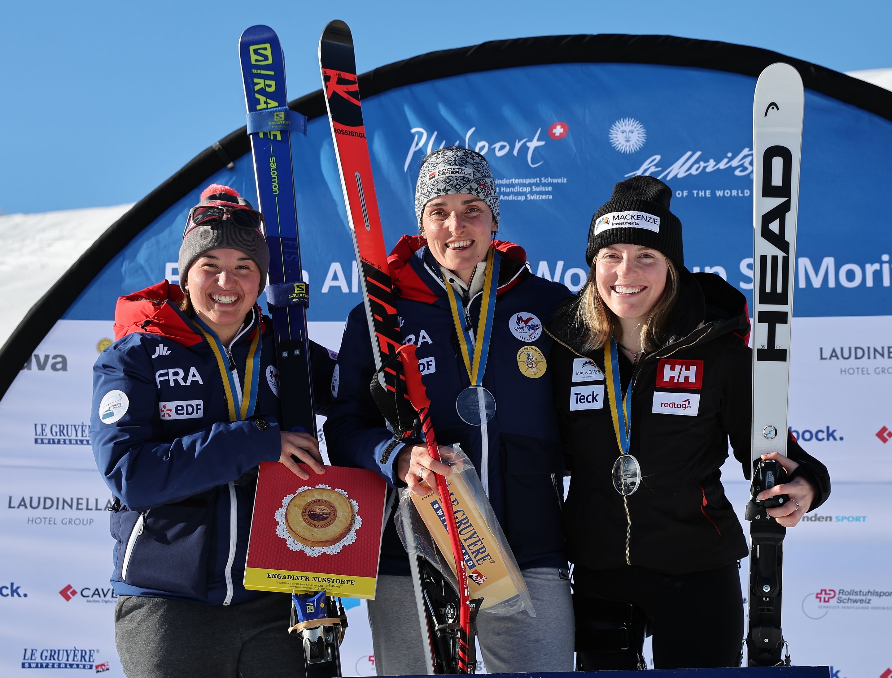 Podium day 2: (from left to right) Aurélie Richard, Marie Bochet and Frédérique Turgeon